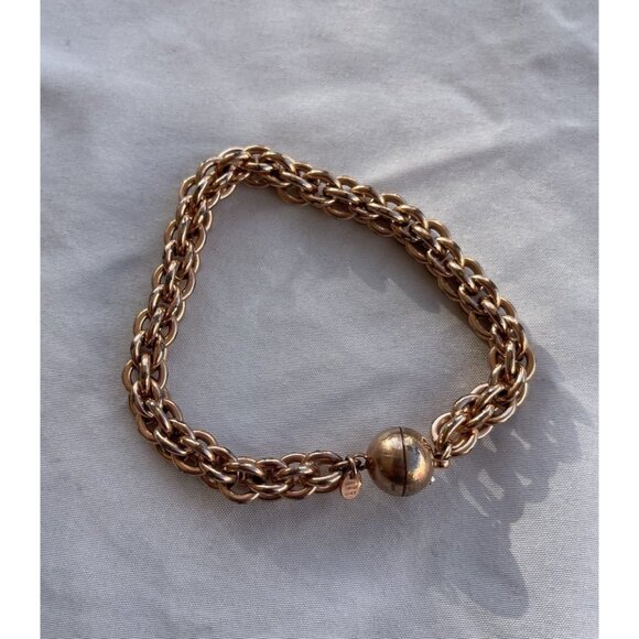 Vintage Milor Italy Bronze Link Magnetic Close Bracelet Women’s Sz 8” - Picture 9 of 10
